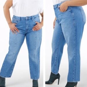 Good American Blue Straight Leg Jeans